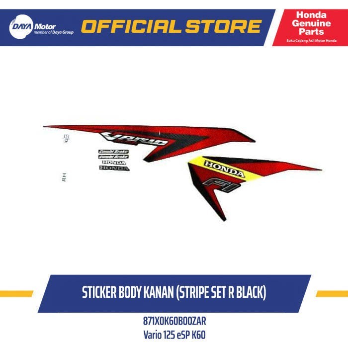 871X0K60B00ZAR Sticker Body Kanan Hitam  Vario 125