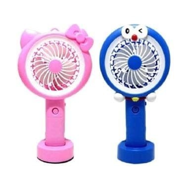 Kipas Angin Mini Portable Hellokitty Led Doraemon Karakter Kecil Fan