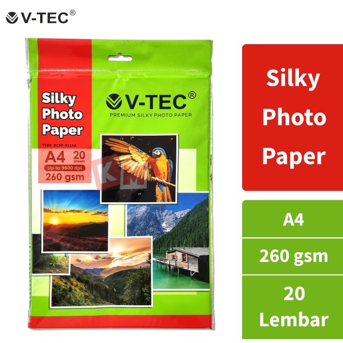 

HARGA DISC - Silky Photo Paper / Kertas Foto Halus V-TEC A4 260 gsm RCPP-9114A