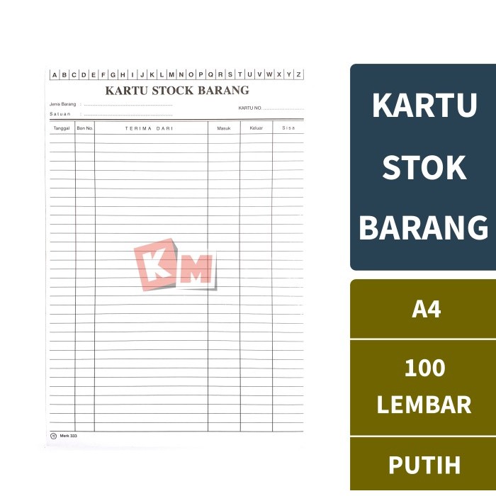 

TERBARU - Kartu Stok Stock Barang Besar 333 A4 Isi 100 Lembar Putih