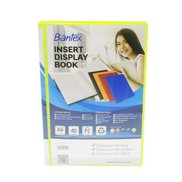 

HARGA DISC - Insert Display Book Bantex PP Folio F4 Isi 40 Pockets Lime 3185I65