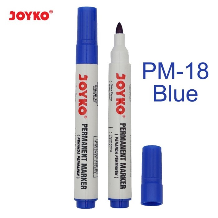 

TERMURAH - Permanent Marker / Spidol Permanen Papan Tulis Biru Joyko PM-18 PM18