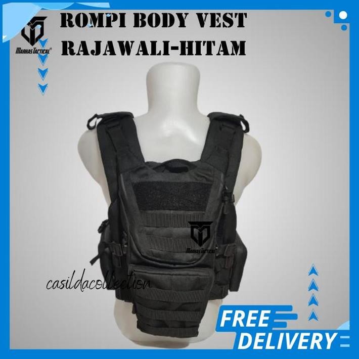ROMPI BODY VEST RAJAWALI TNI POLISI DOUBLE QUICK RELEASE - ROMPI ANTI - BODYVEST HITAM PALING DICARI