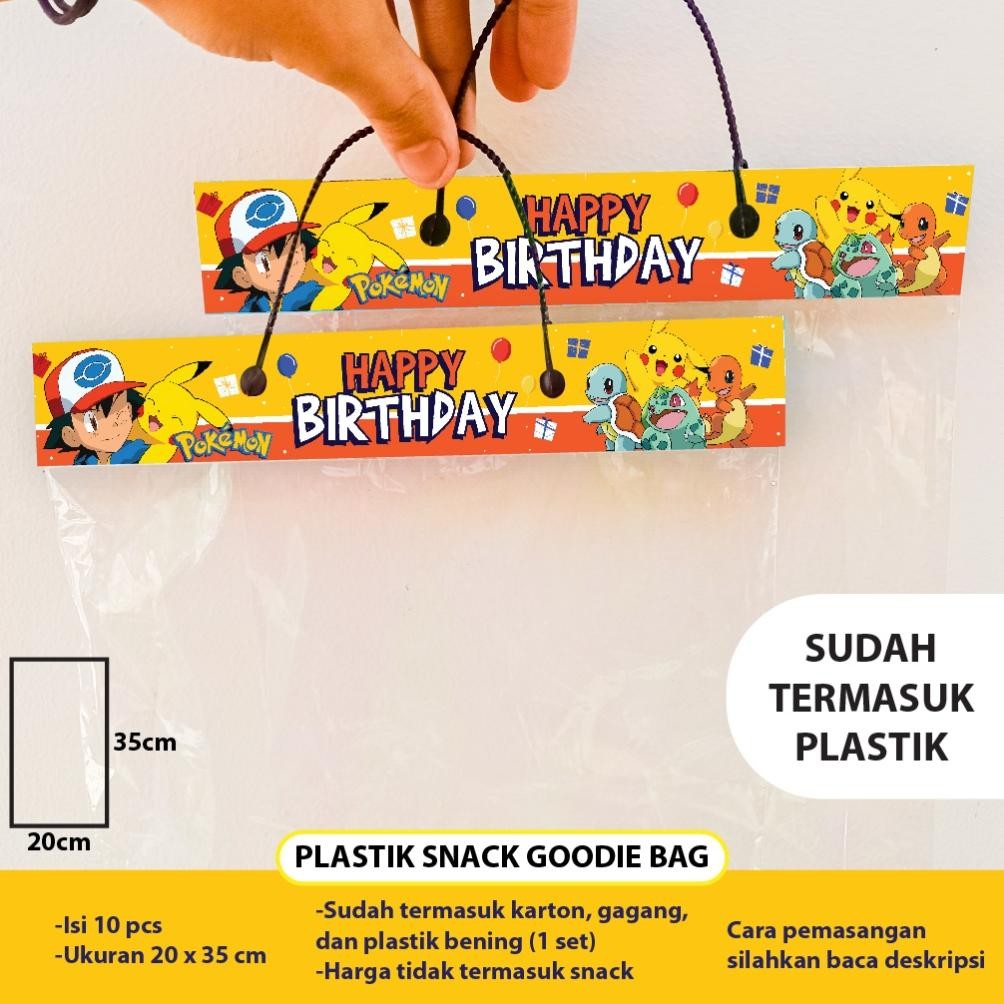 

TERLARIS PLASTIK SNACK POKEMON PIKACHU GOODIE BAG BINGKISAN ULTAH TAS ULANG TAHUN DEKORASI HIASAN HAPPY BIRTHDAY DEKOR KEMASAN TAS PAPER BAG COCO MELON ta-70