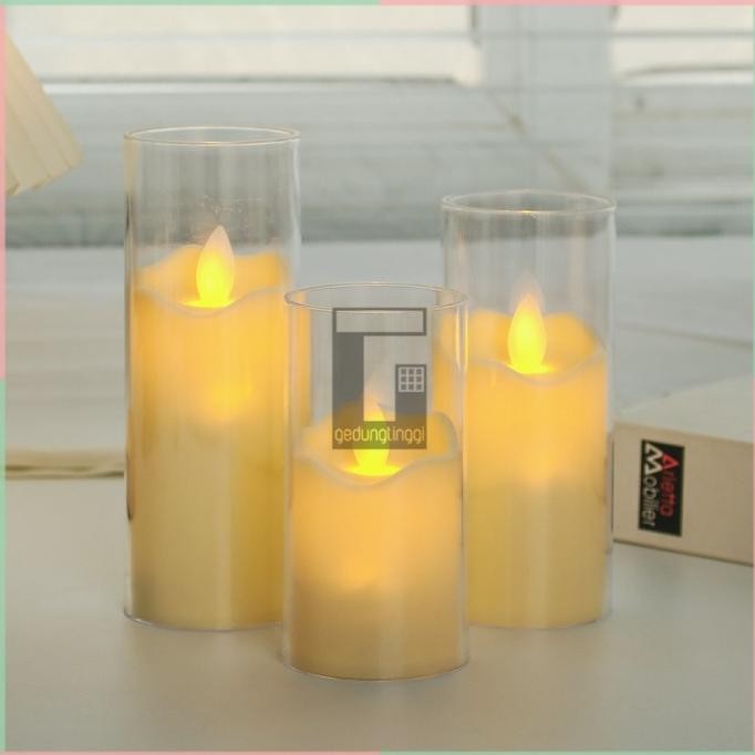 LKJ Lilin elektrik LED premium hias korea aesthetic lilin natal lilin altar lampu tidur korea model 