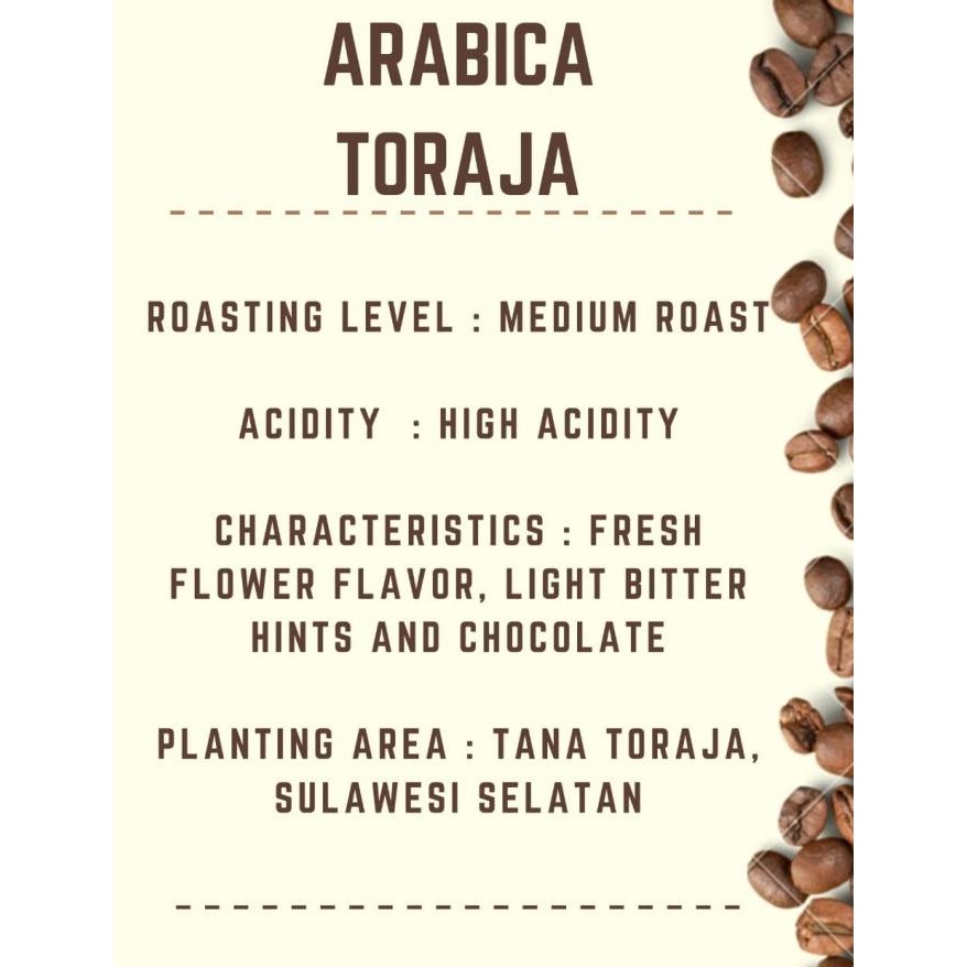 

Kopi Arabica Toraja 1 Kg - Roasted Bean