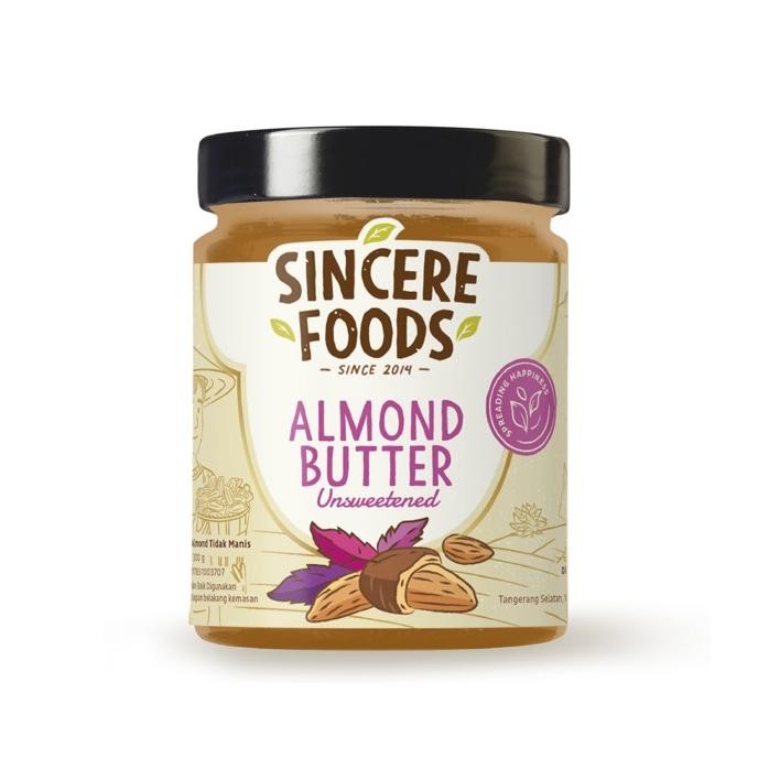 

300G Almond Butter Unsweetened Selai Kacang Almond - Sincere Foods