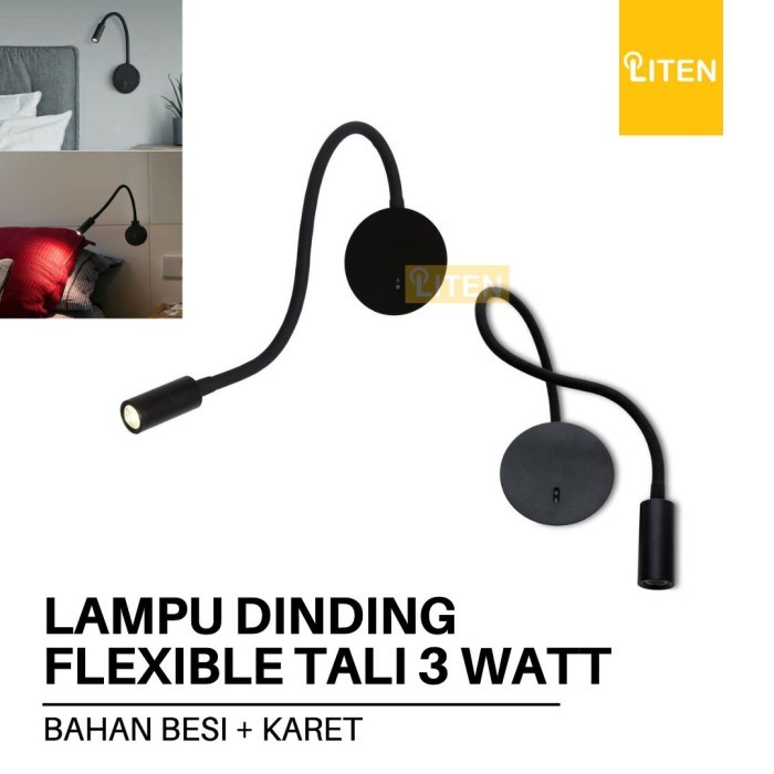 Lampu Dinding Flexible Spiral Lampu Baca / Bed Light Wall lamp flexible 3 watt 3w
