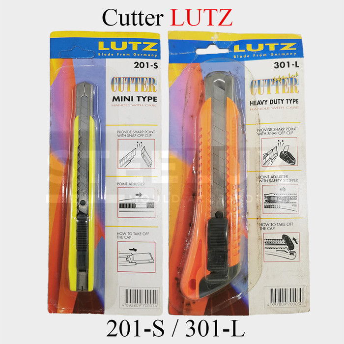 

Cutter Kardus Kertas LUTZ Germany 201-S / 301-L Pisau Mini Type / Heavy Duty Tipe Kecil Besar