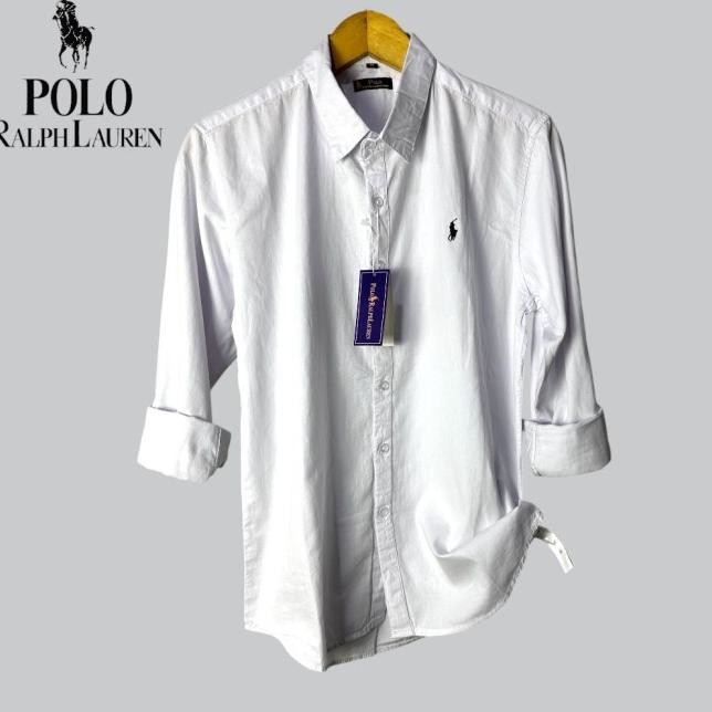 Polo Kemeja Putih Panjang Pria Casual