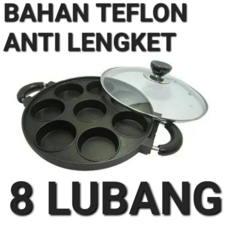 Cetakan kue martabak mini teflon anti lengket 8 lubang/cetakan kue pukis/cetakan kue lumpur teflon a