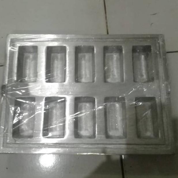 Cetakan kue balok aluminium / cetakan kue balok lumer / loyang kue balok