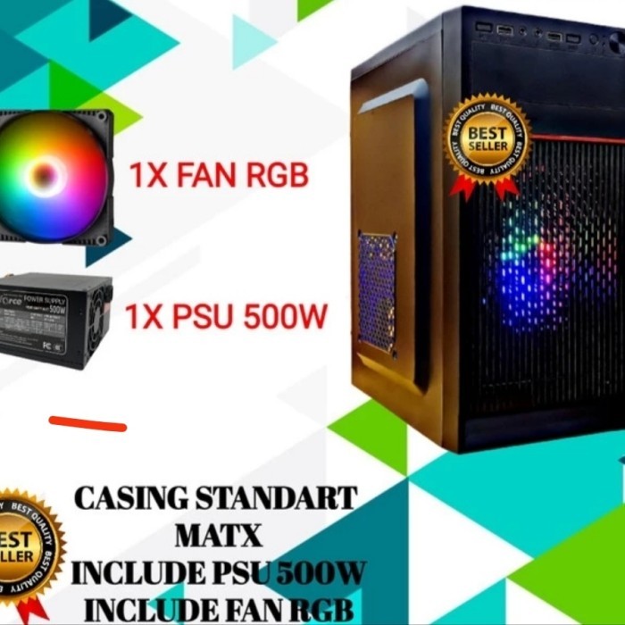 HARGA DISC - Casing Brizz RGB M-ATX mini,Casing PC M-ATX PSU 500 W