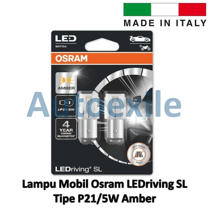 Osram LEDriving SL P21/5W Amber Jingga BAY15d Lampu LED Rem Stop Mobil