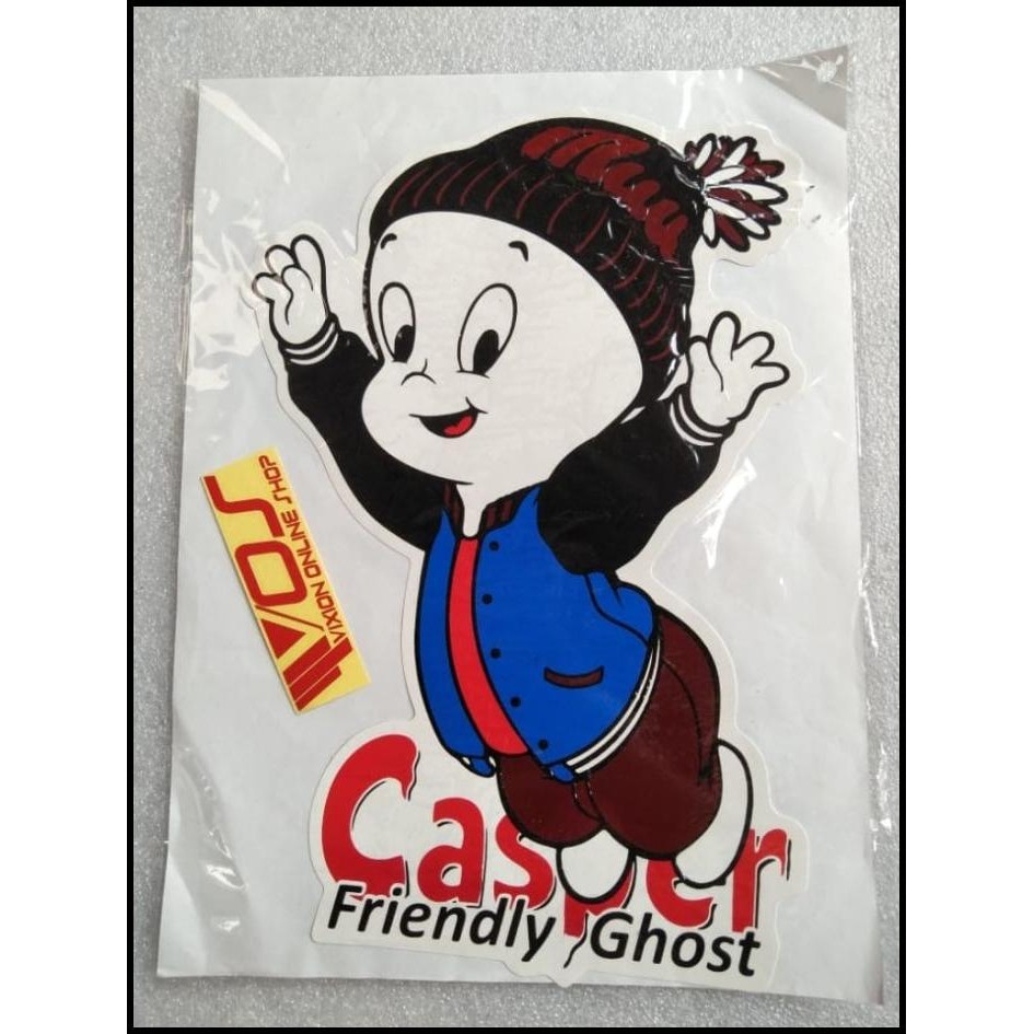 

HOT DEAL STICKER 33X26CM CASPER PAKAI TOPI BAJU BIRU !!!!!!