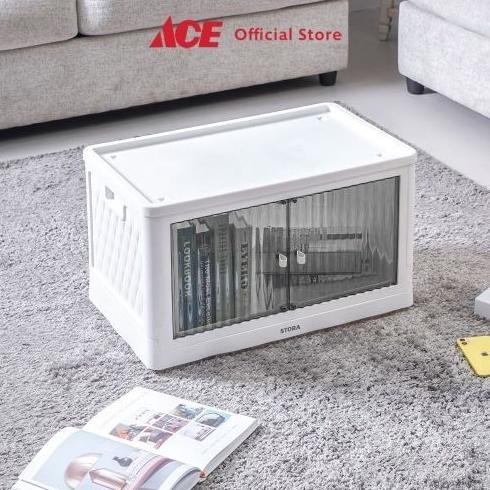 

TERBARU - Stora 64X40X37 cm Kotak Penyimpanan Lipat - Abu-Abu Wadah Kotak Simpan Serbaguna Foldable Storage Box Dengan Handle Boks Organizer
