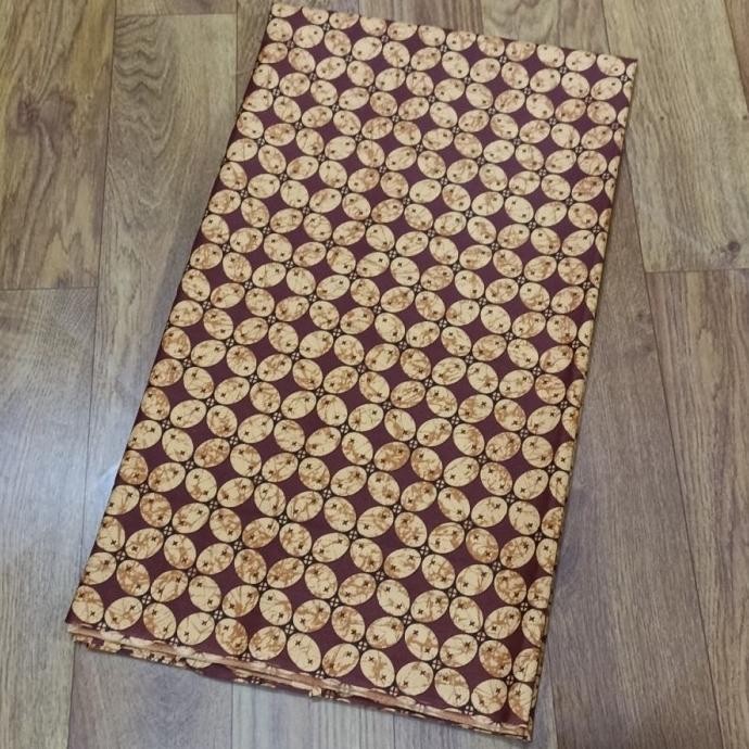 kain batik jarik printing motif kawung warna coklat asli jogja solo