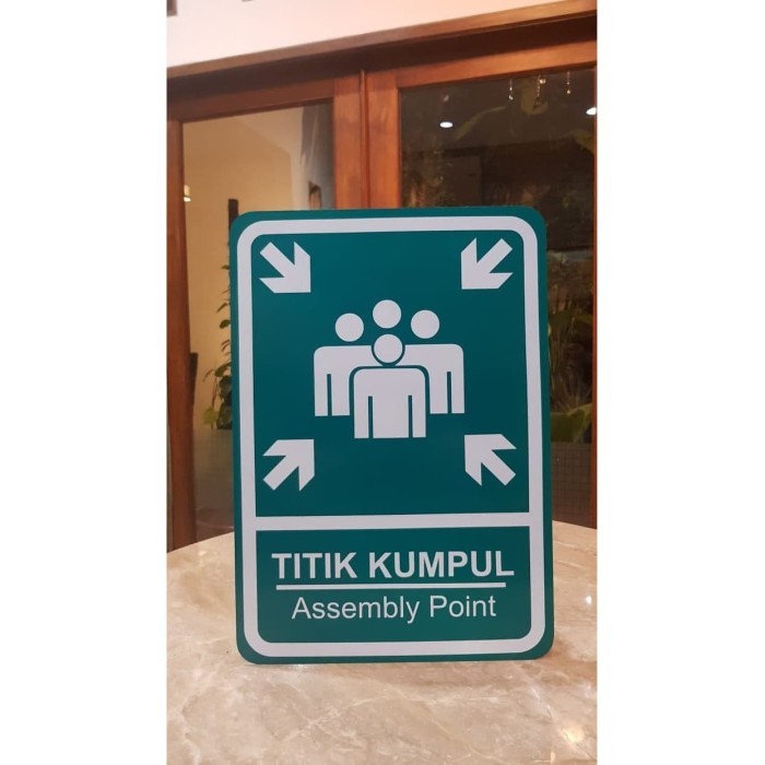 

NEW Plang Papan Rambu Titik Kumpul Assembly Point Aluminium 45x60cm