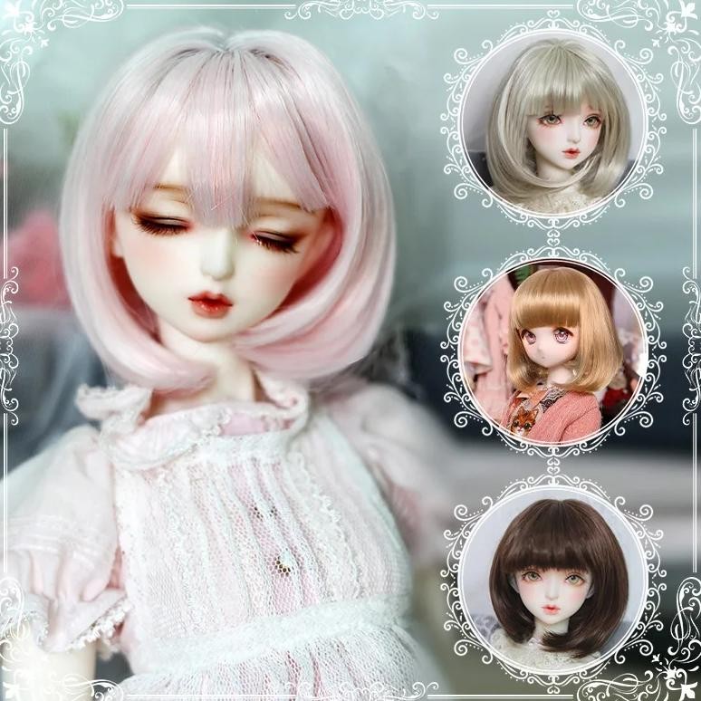 1/3 1/4 1/6 1/8 bjd sd wig short hair high temperature wire bjd wig for bjd doll many colors