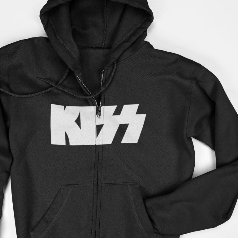 Jaket Hoodie Zipper - Kiss Band Logo