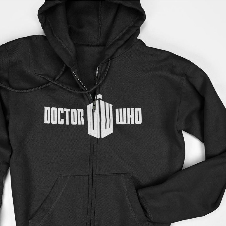 Jaket Hoodie Zipper - Doctor Who Logo