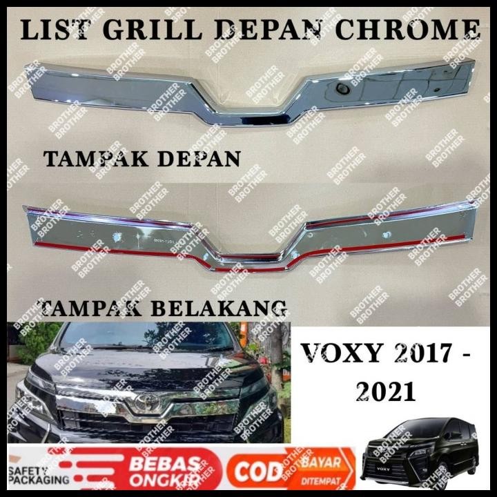 TERBARU LIST GRILL DEPAN TOYOTA VOXY 2017 2022 FRONT GRILLE COVER CHROME 