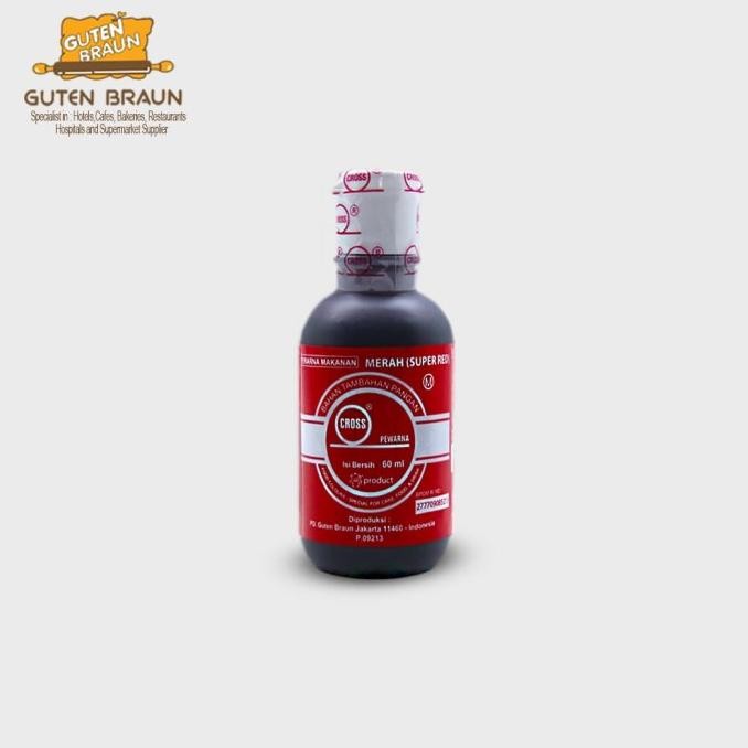 

CROSS Pewarna makanan SUPER RED 60ml ( CROSS liquid icing ) KGS