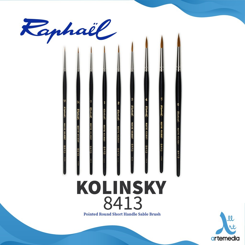 

Raphael 8413 Gagang Pendek Kuas Sable Kolinsky Bulat |9A4759EC|