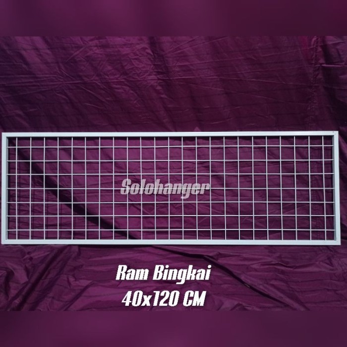 BERGARANSI Terbaru Ram Aksesoris Bingkai Besi Tebal 40x120 cm Display Pajangan Dinding Gantungan Acc