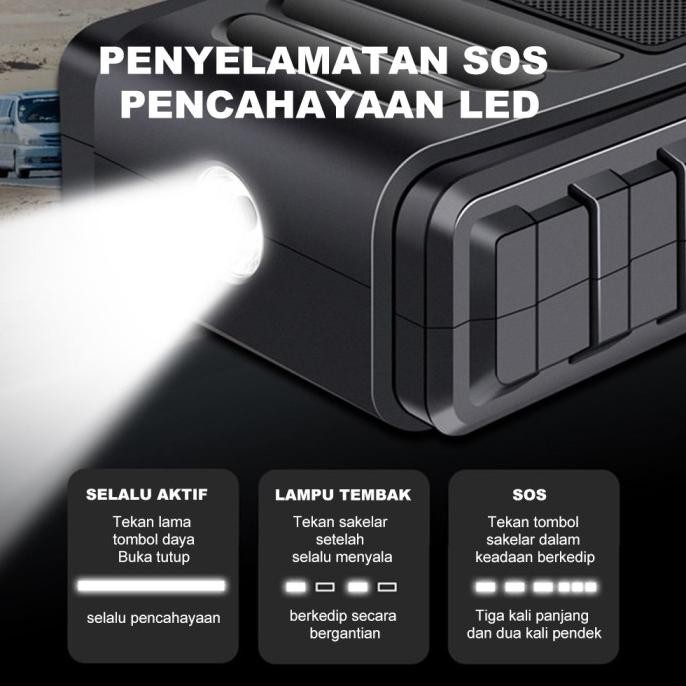 Jumper Aki Mobil Power Bank Booster Aki Pompa Ban Jump Start Portable