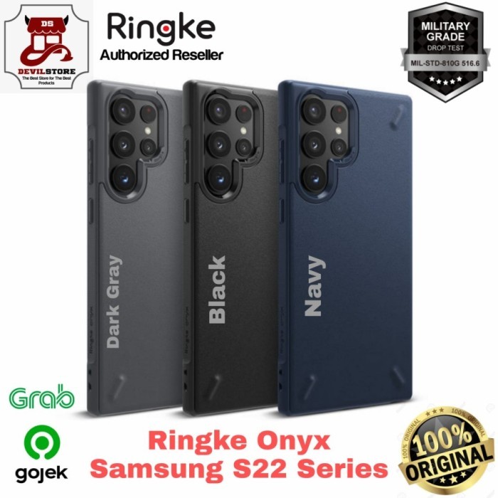 Case Samsung Galaxy S22 Ultra S22 Plus Casing S22 Ringke Onyx Original - S22 PLUS, Navy
