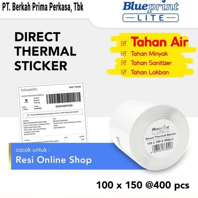 

Sale Kertas Thermal Stiker 100X150 Blueprint Lite Label 100 X 150 Mm 400Pcs