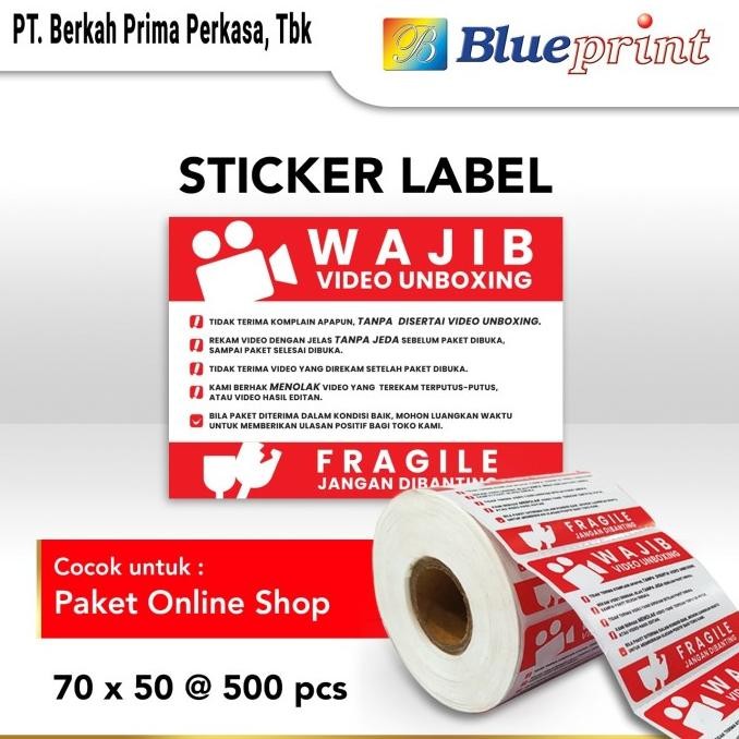 

Sale Label Sticker Fragile Wajib Video Unboxing Blueprint 70X50 Mm Isi 500