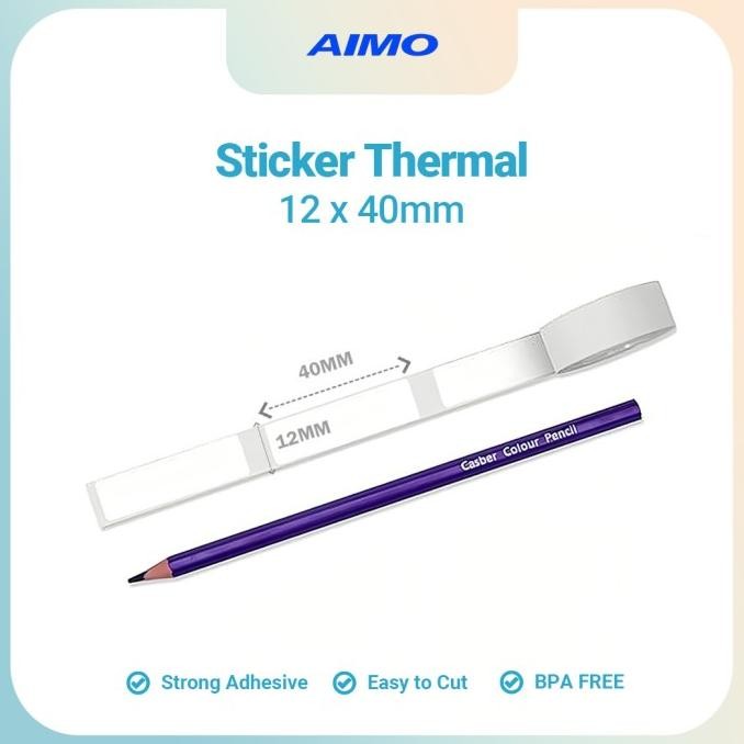 

Sale Aimo Sticker Thermal Paper 12Mm X 40Mm 3/8" X 1 1/2" 160 Labels/Roll D35 Thermal Self-Adhesive Label