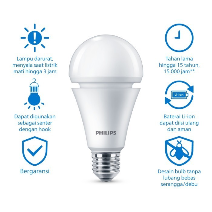 Lampu Emergency Philips Radiantline Bohlam Led 11W 6500K