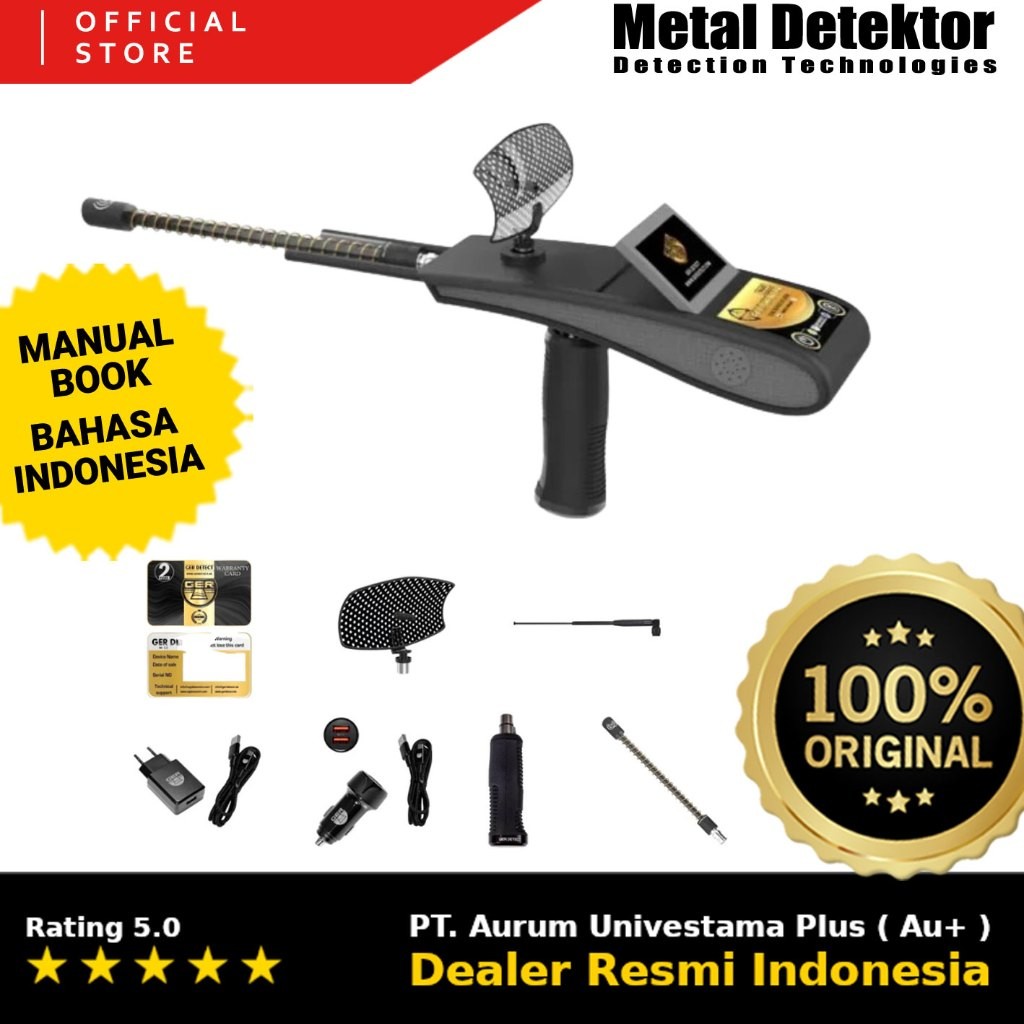 Metal Detektor GER Detect Gold Hunter Smart LRL Alat Pencari Emas & Harta Karun Detektor Jarak Jauh 