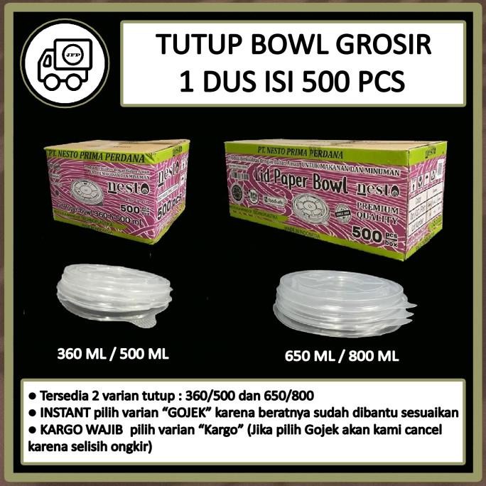

LID TUTUP PAPER BOWL 360 ML 500 ML 650 ML 800 ML GROSIR DUS ISI 500 SS99