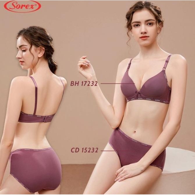 SOREX Bra Set Super Soft Busa Tanpa Kawat Cup B (BH+CD) BH Set Murah