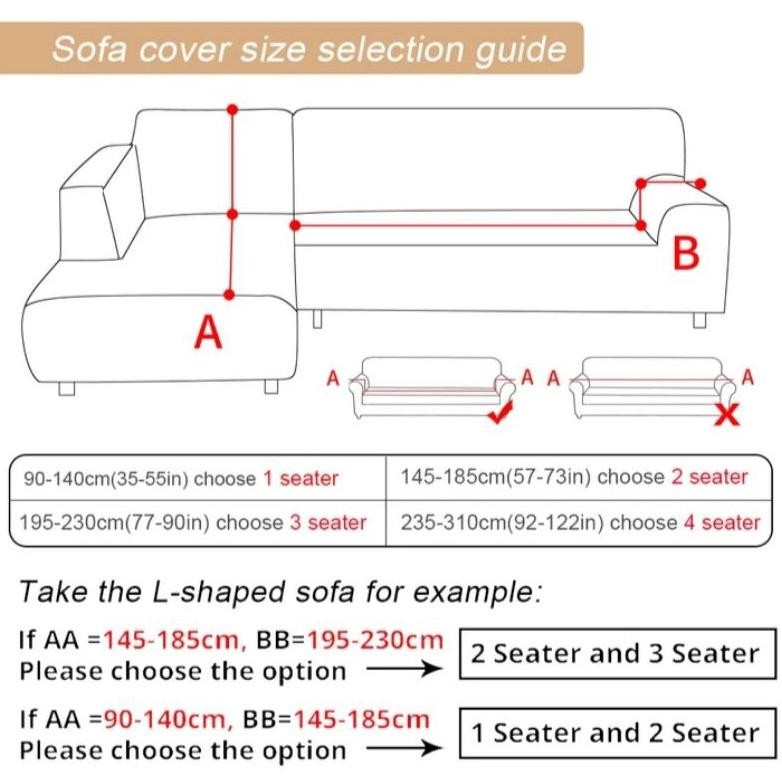CR - cover sarung sofa leter L SANTAI elastis TERLARIS