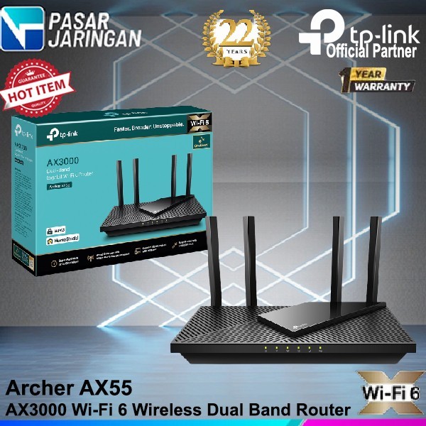 TP-LINK Archer AX55 AX3000 Dual Band Gigabit Wi-Fi 6 Router