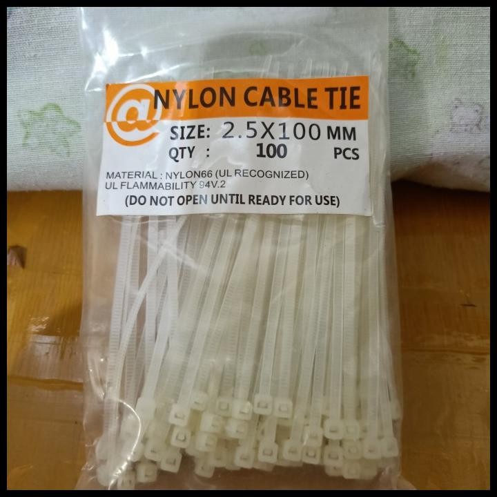 

TERMURAH TALI TIS/KABEL TIS/CABLE TIS PUTIH 10CM (2.5 X 100MM) ISI 100 PCS !!