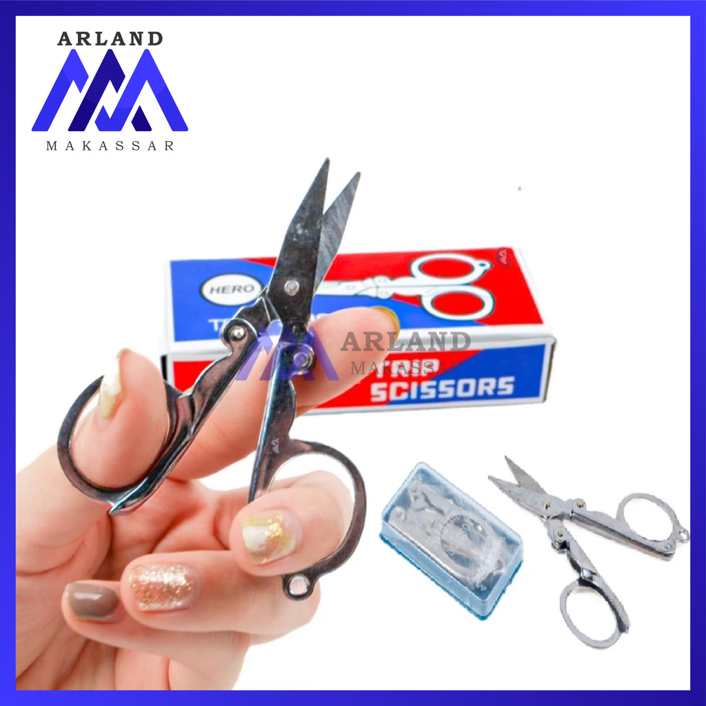 

AM Gunting Lipat Kecil Saku / Hero Trip Folding Scissors Stainless Steel