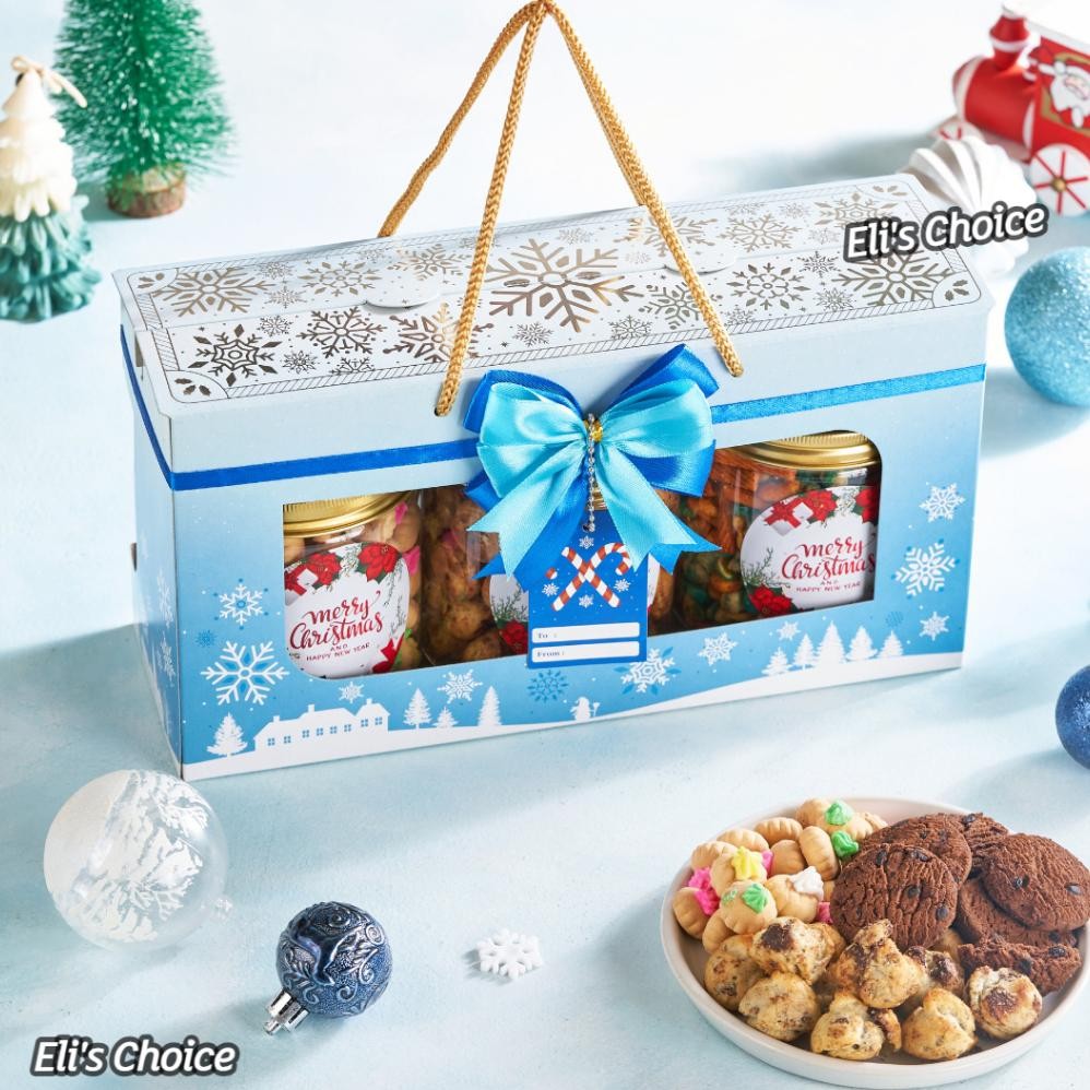 

Big Promo 12.12 [3 Jar] Hampers Natal / Parcel Kado Choco Chips Gem Rose Kue Soes Coklat Jar 600 Ml Premium Ready Stock Termurah / Bingkisan Merry Christmas Premium Asli