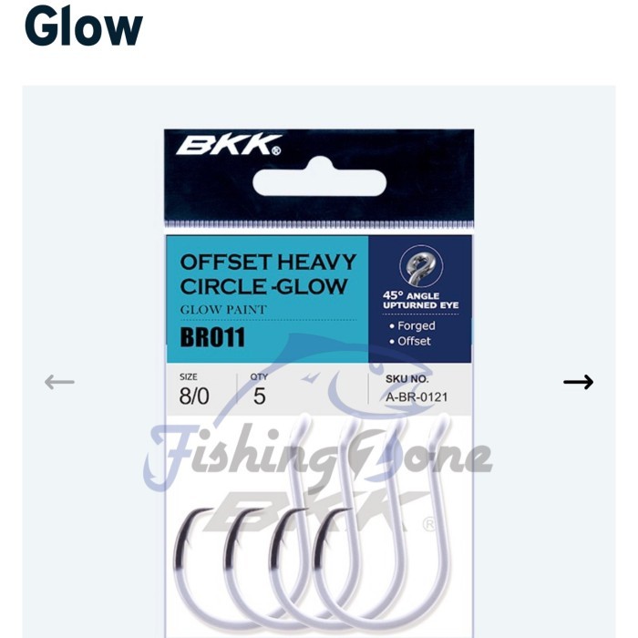 Bkk Offset Heavy Circle Glow Hook - Mata Kail Pancing Tajam Glow Dark