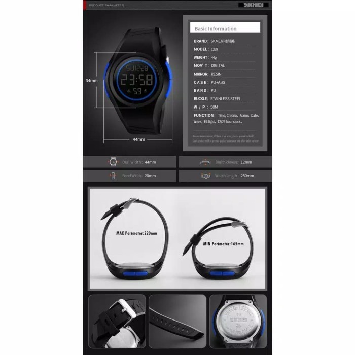 Skmei 1269 Original Jam Tangan Wanita Digital