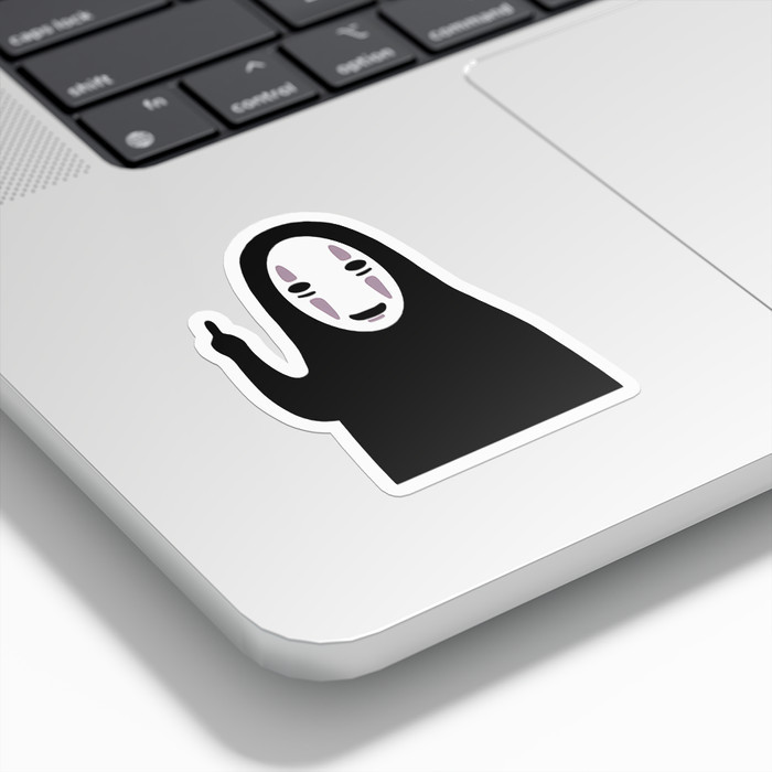 Ghibli No Face Middle Finger - Vinyl Sticker