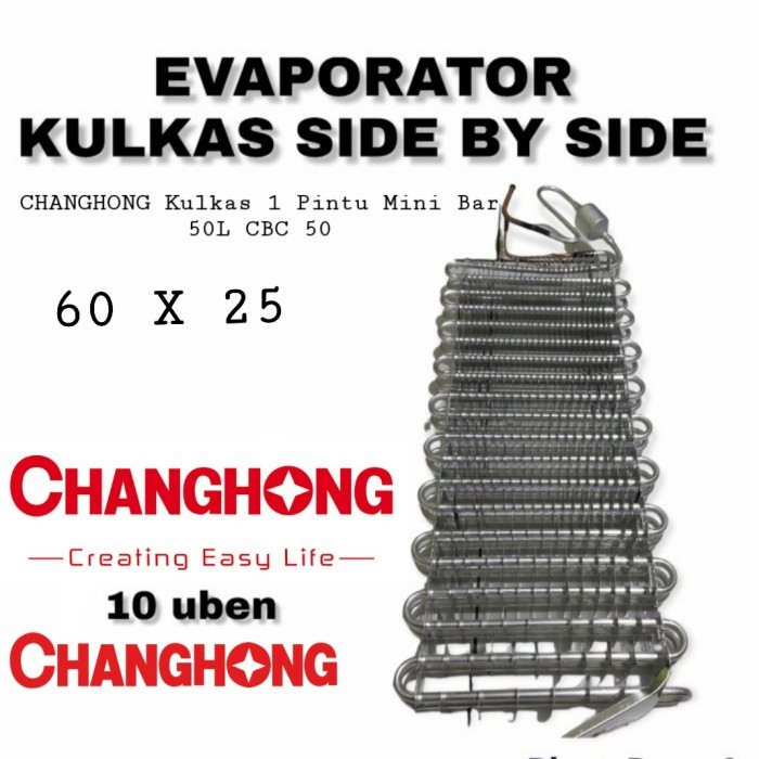 Ready Evaporator kulkas side by side CHANGHONG Kulkas 1 Pintu Mini Bar 50L c