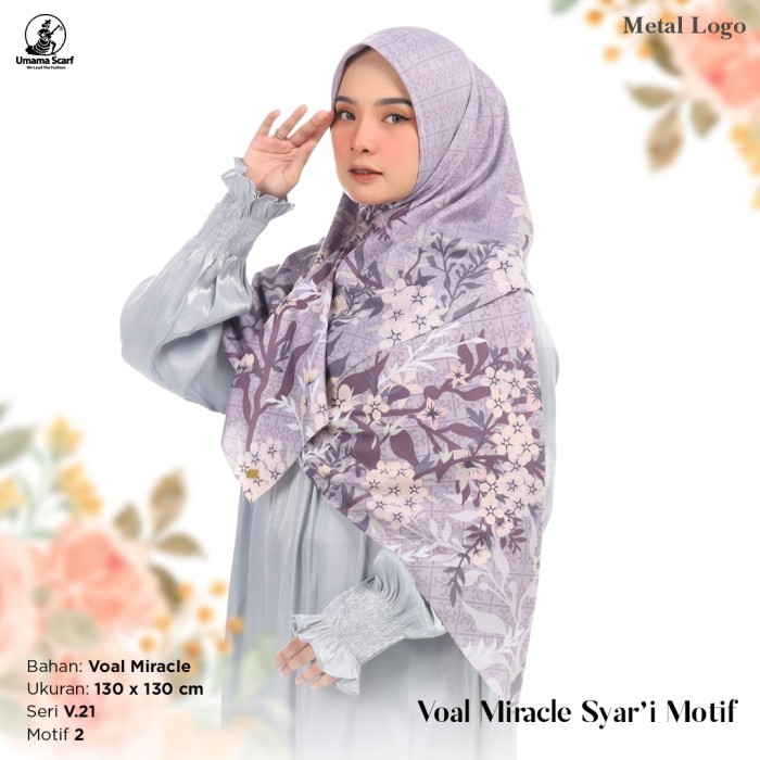 Umama Scarf -Kerudung Motif Miracle Syari Print Metal Logo (1) #Original