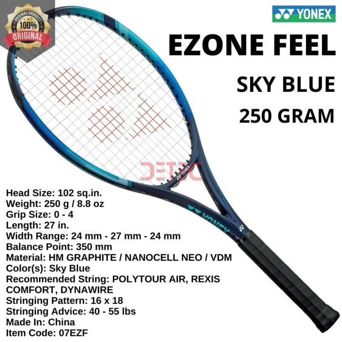 Yonex EZONE FEEL 102 250g Sky blue - raket tenis