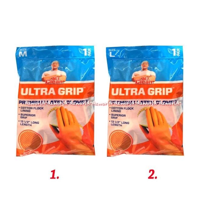 

Mr Clean Ultra Grip Premium Latex Gloves Sarung Tangan Orange M L